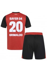 Fotbalové Dres Bayer Leverkusen Alejandro Grimaldo #20 Dětské Domácí Oblečení 2024-25 Krátký Rukáv (+ trenýrky)